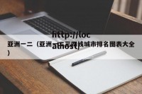 亚洲一二（亚洲一二三四线城市排名图表大全）